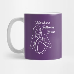 March to a Different Drum - Woman With Bodhran - white Mug